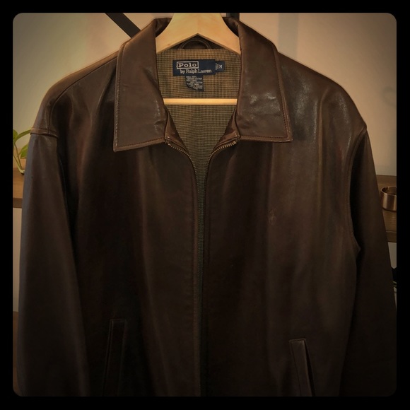 Ralph Lauren classic lamb skin leather jacket